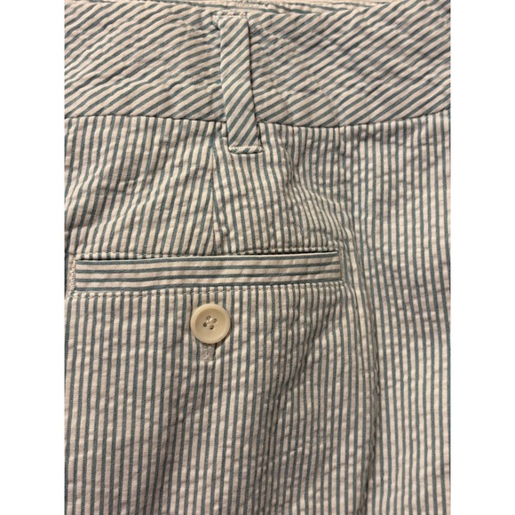 Liz & Co Skort Stretch Seersucker Pinstripe Golf Casual Blue White Size 16 EUC - Picture 11 of 13